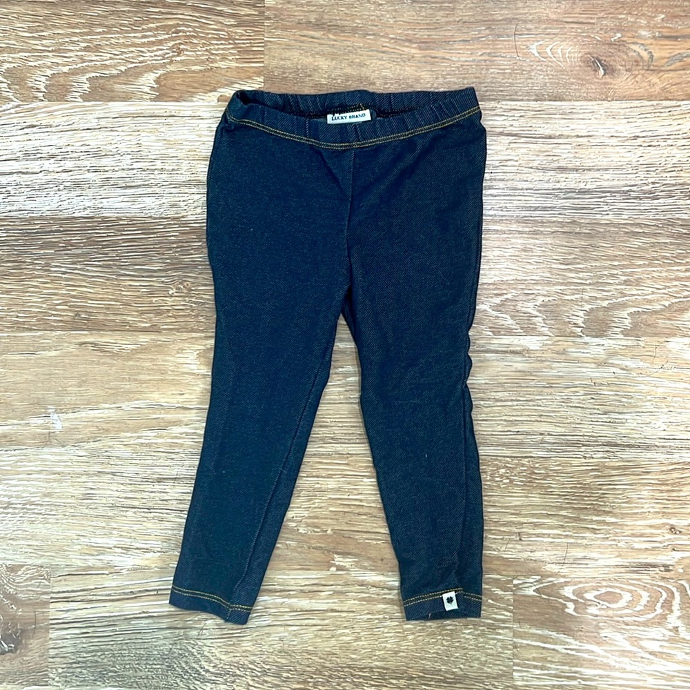 Lucky brand stretch denim jeggings, dark wash, girls 3T